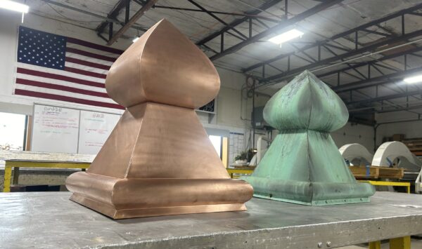 Titan Roofing: A Patinated, Old Finial and Its Shiny New Replacement